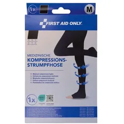 First Aid Only Kompressions-Strumpfhose Zehen offen Größe M