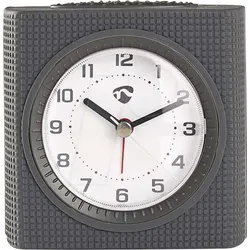 N CLDK004GY - Analoger Schreibtisch Wecker, Snooze, Backlight, Grau / Weiss