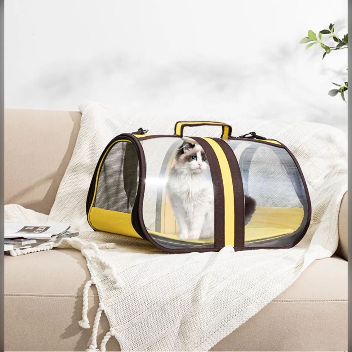 INF Panoramatransparente Handtasche für Haustiere – Tragbar, faltbar und atmungsaktiv