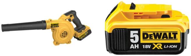 Set DeWalt 18,0 Volt XR Akku-Gebläse - DCV100-XJ + Ersatz-Akku DCB184-XJ