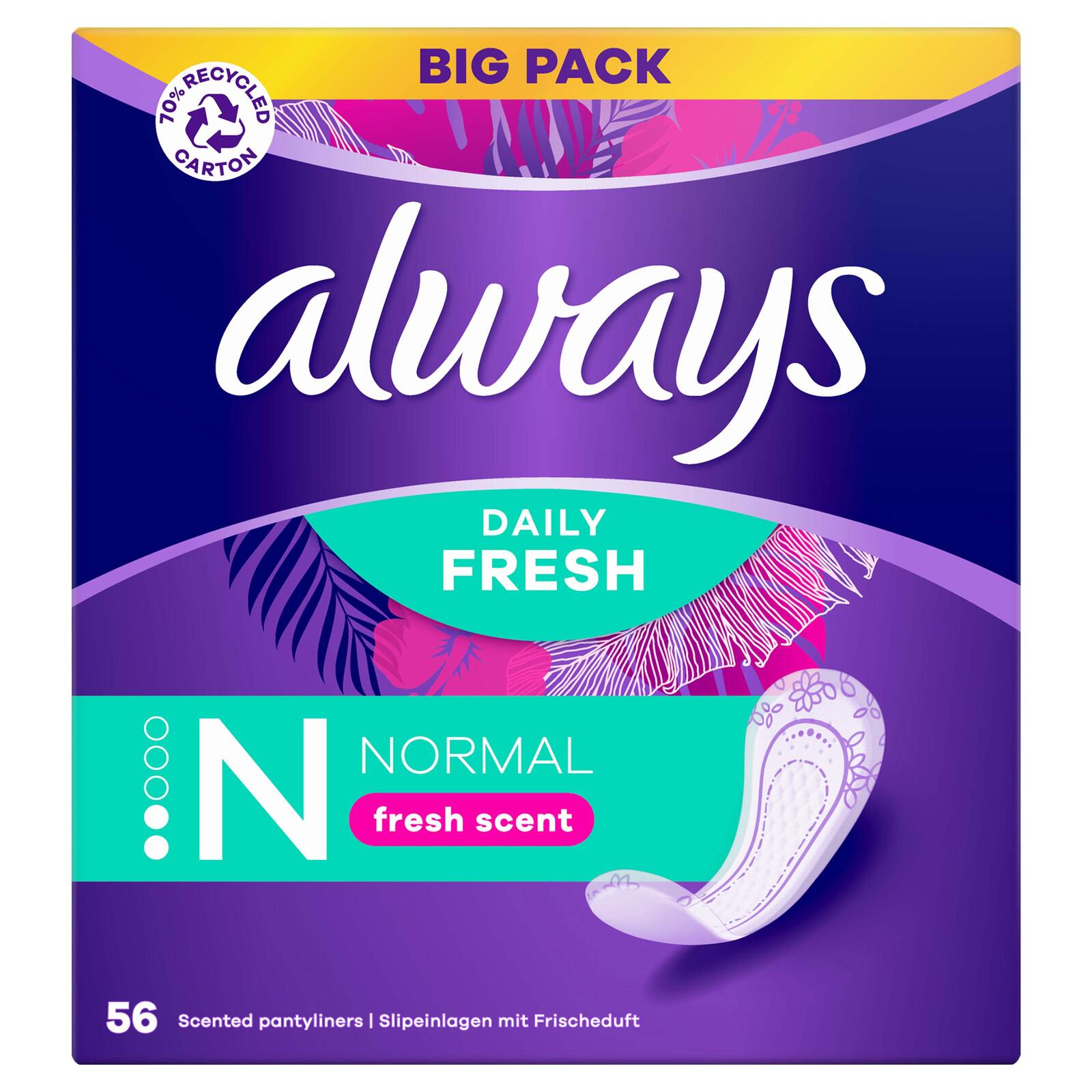 always Slipeinlagen Daily Fresh Normal mit Duft 56 St. 8006540689158