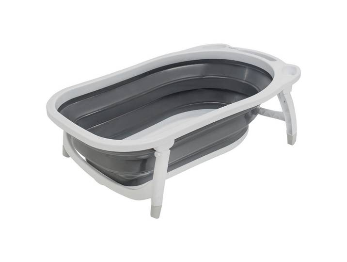 My Baby Lou Babybadewanne, Grau, Weiss, Kunststoff, 47.5x23x80 cm, faltbar, Pflegen, Baden, Babybadewannen