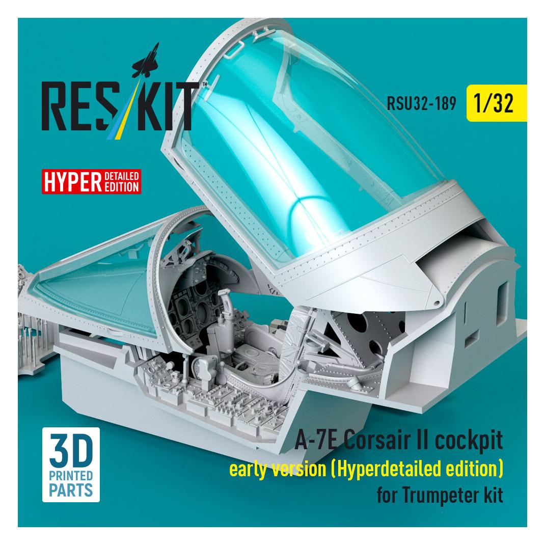 ResKit A-7E Corsair II early cockpit (Hyperdetailed edition) for Trumpeter kit (3D Printed) (RSU32-0189)