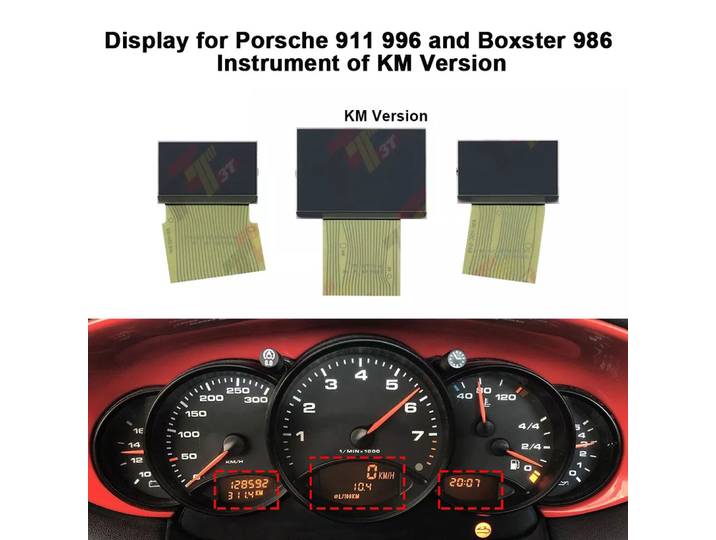Prada-Carte LCD A Set Display, Porsche 911, 996, 986, Boxster, TingCluster, Version KM