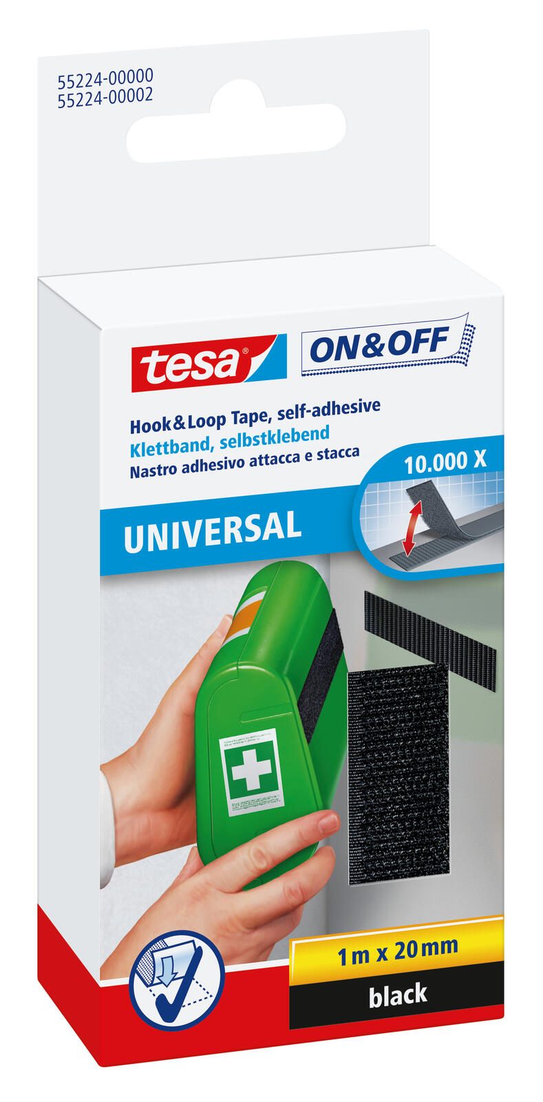 tesa Klettband ON & OFF® UNIVERSAL weiß 55224-00003-02