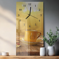 WANDUHR aus Glas 30x60 cm - Tasse