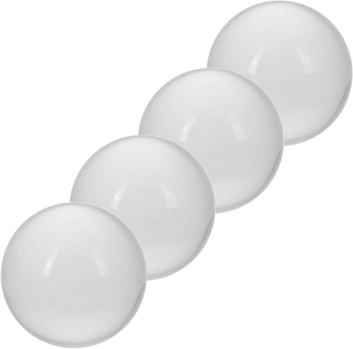 Set van 4 transparante kristallen decoratiebollen van glas, diameter: 50 mm