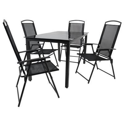 5-tlg Sitzgruppe Gartenmöbel Tisch Stühle Set 140S