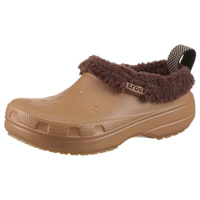 Clog CROCS "Unisex Classic Lined Shorty", Damen, Gr. 36, Warmfutter, braun, Croslite™, Schuhe Clog, Regenschuh, Outdoorschuh, Hausschuh mit Warmfutter