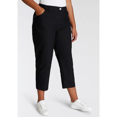 Caprihose KJBRAND "Betty 7/8", Damen, Gr. 54, N-Gr, schwarz, Web, Obermaterial: 60% Baumwolle, 37% Polyamid, 3% Elasthan, Basic schmal, Hosen Caprihose, Sommerhose