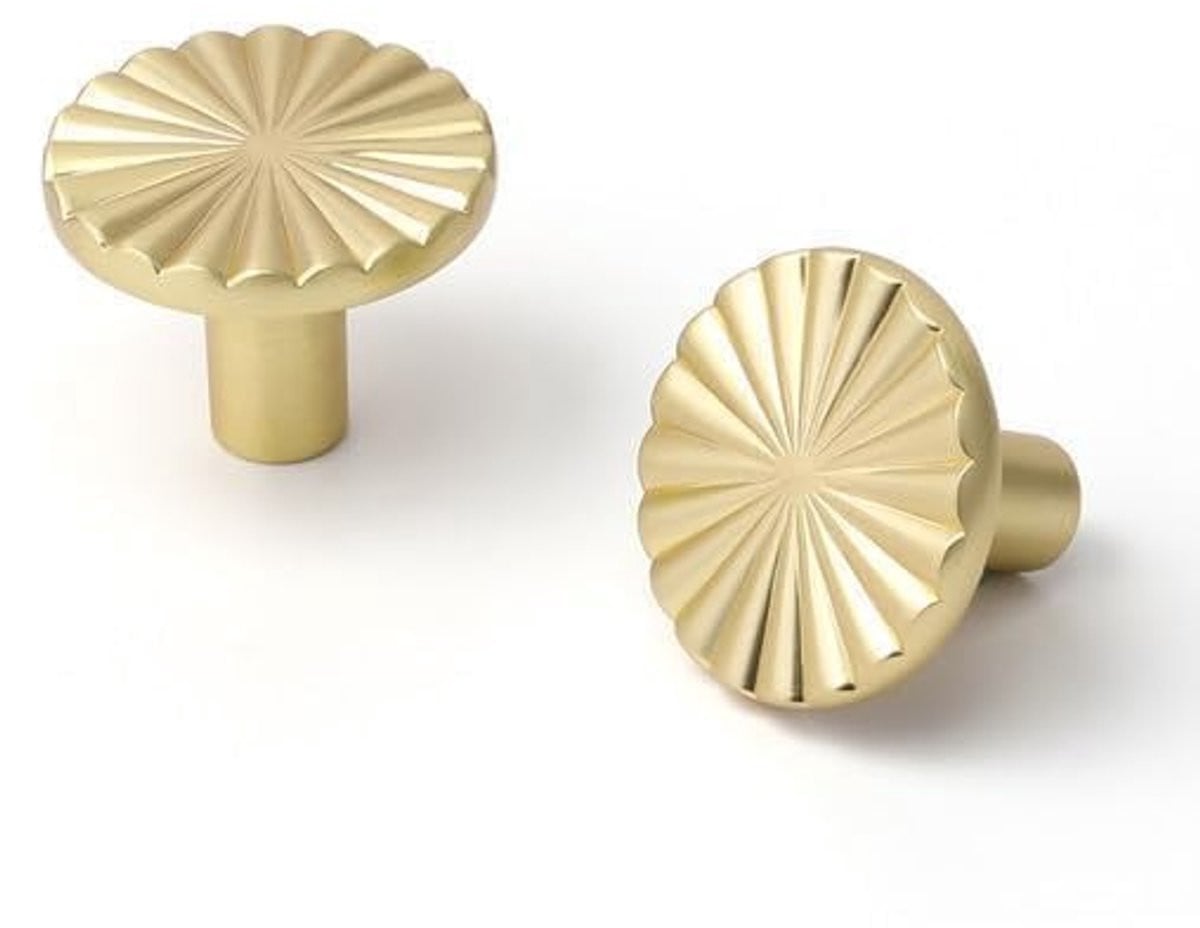 Set van 2 geborsteld gouden kastknoppen voor meubels