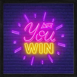 Gerahmtes Bild YOU WIN (BHT 32,50x32,50x1,80 cm) - bunt - BHT 32,50x32,50x1,80 cm