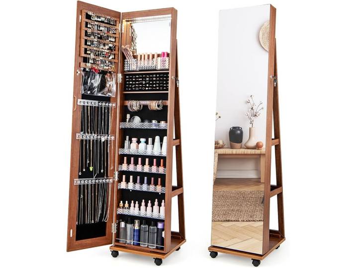 SCHMUCKSCHRANK mit Rollen Braun