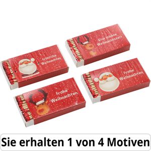 Böttcher-AG Streichhölzer Kaminstreichhölzer, 10 cm, lang, hohe Brenndauer, Weihnachtsmotiv, 50 Stück