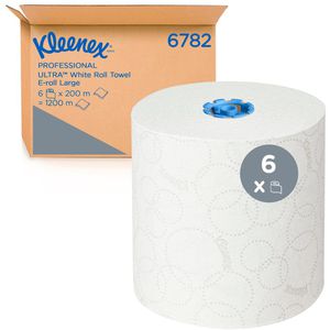 Kleenex Handtuchrollen E-roll Large 6782, 2-lagig, Airflex, weiß, 19,1cm x 200m, 6 Rollen