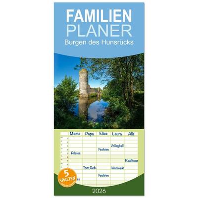 Familienplaner 2026 - Burgen des Hunsrücks mit 5 Spalten (Wandkalender, 21 x 45 cm) CALVENDO