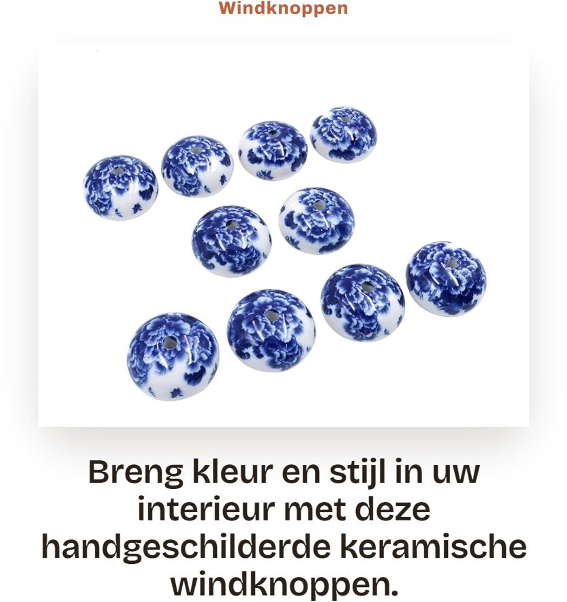 Dailygoods Set van 10 handgeschilderde keramische deurgrepen en kastknoppen in moderne Europese stijl