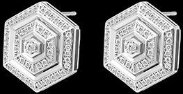 Edenly Ohrringe Hexad - WeiÃŸgold 9 Karat mit Diamanten