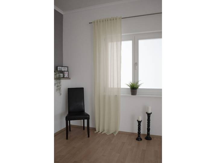 Vorhang HOMING Lian Gr. 1, beige (natur), B:140cm H:245cm, Leinen, Polyester, Gardinen, Vorhang, Vorhang Lian