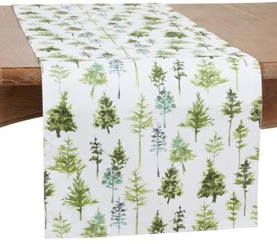 Saro Lifestyle Table Runner With Forest Trees Design