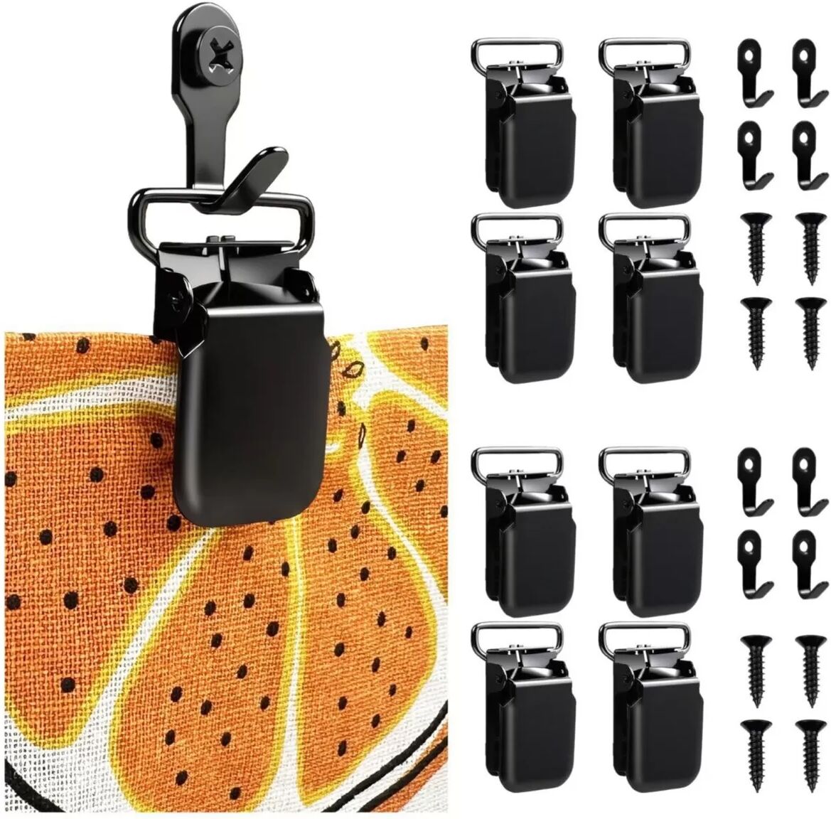 INF Ensemble de 8 Crochets Muraux Décoratifs : Pinces de Fixation en Fer pour Tapisseries, Quilts et Art Textile