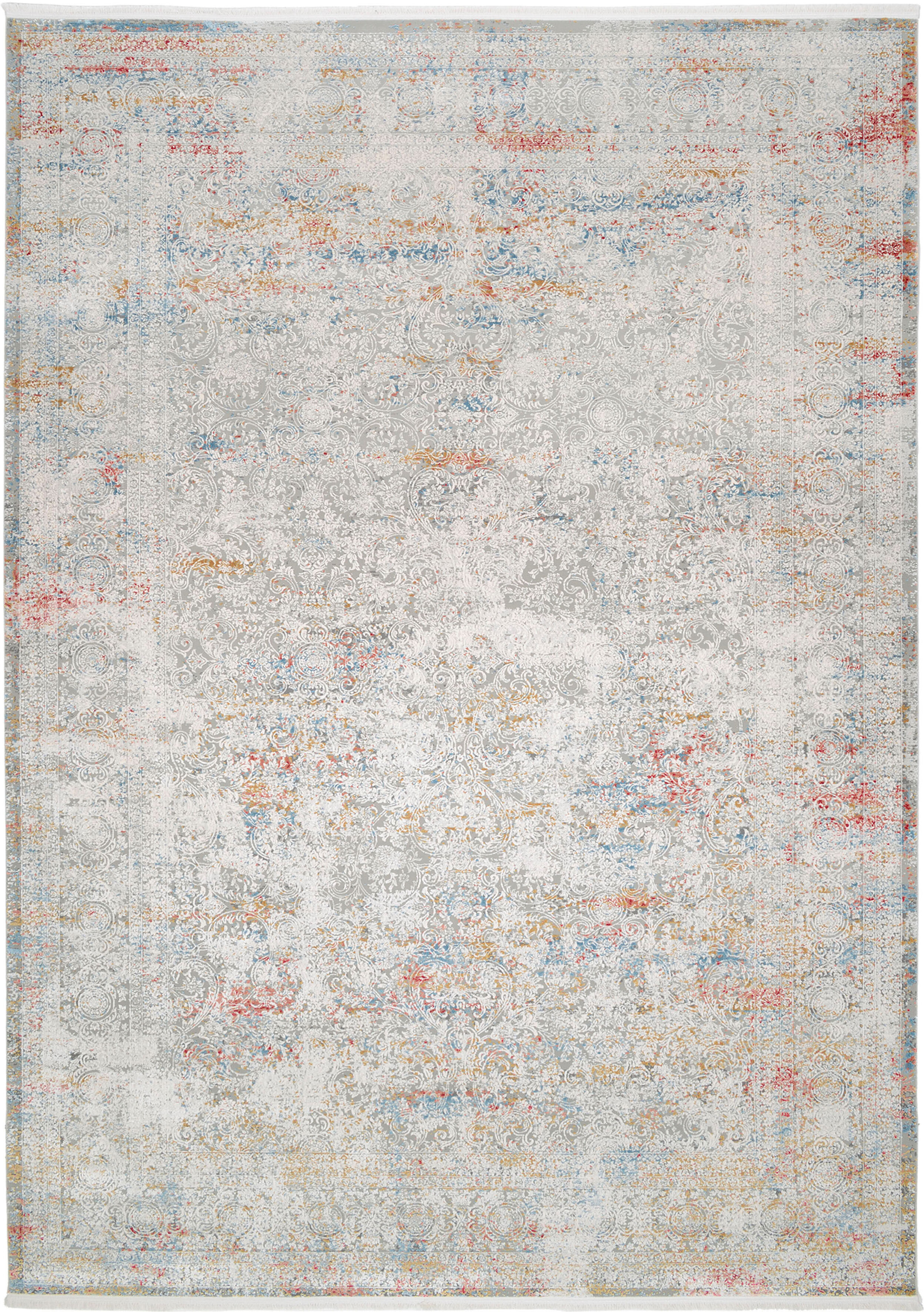 Teppich OCI DIE TEPPICHMARKE "ILLUMINATION ZARA", bunt (multi), B:240cm H:8mm L:340cm, Polyacryl, Viskose, Teppiche, Teppich, Glanz Viskose, mit Fransen, Hoch Tief Struktur, Vintage, Wohnzimmer multi B : 240cm 1 Stk., 8mm, L: 340cm