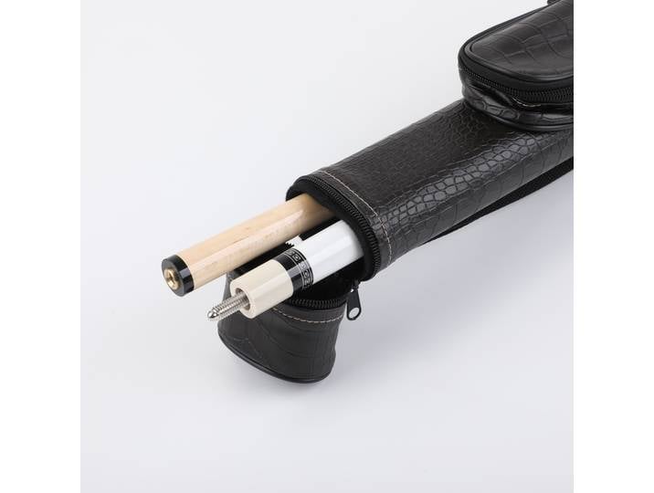 Étui pour queue de billard avec sac d'accessoires et sangle réglable - Motif crocodile cousu, portable pour les voyages de billard