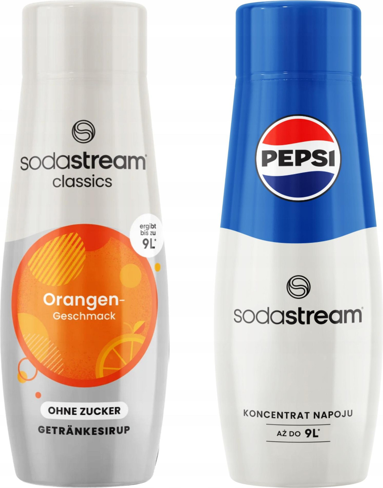 SodaStream Orange Zero Siroop zonder suiker met sinaasappelsmaak en PEPSI cola-concentraat
