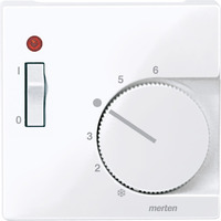Zentralplatte besonders flache Bauform für Raumtemperaturregler-Einsatz Typ 534825 weiß (glänzend), Retail