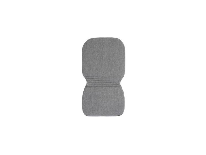 Coussin en tissu gris, carré, double fonction assise et dossier,
