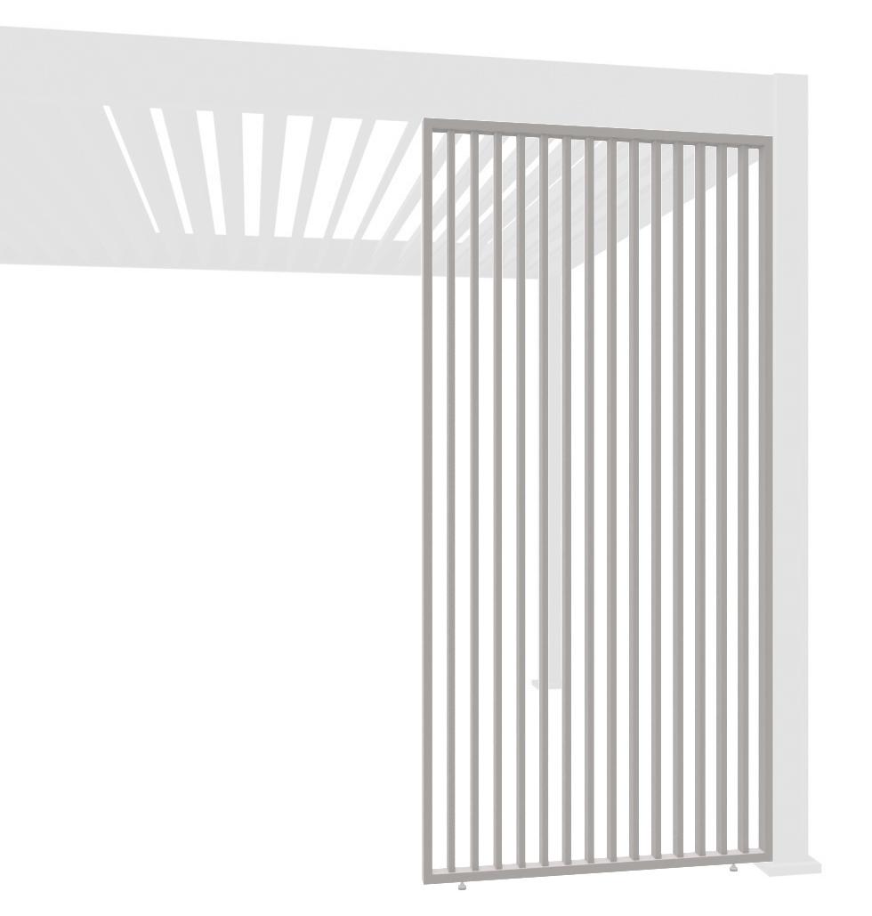 Weide vertikale Lamellenwand Sichtschutz für Pergola Aluminium Ivory Sand0.93 Meter