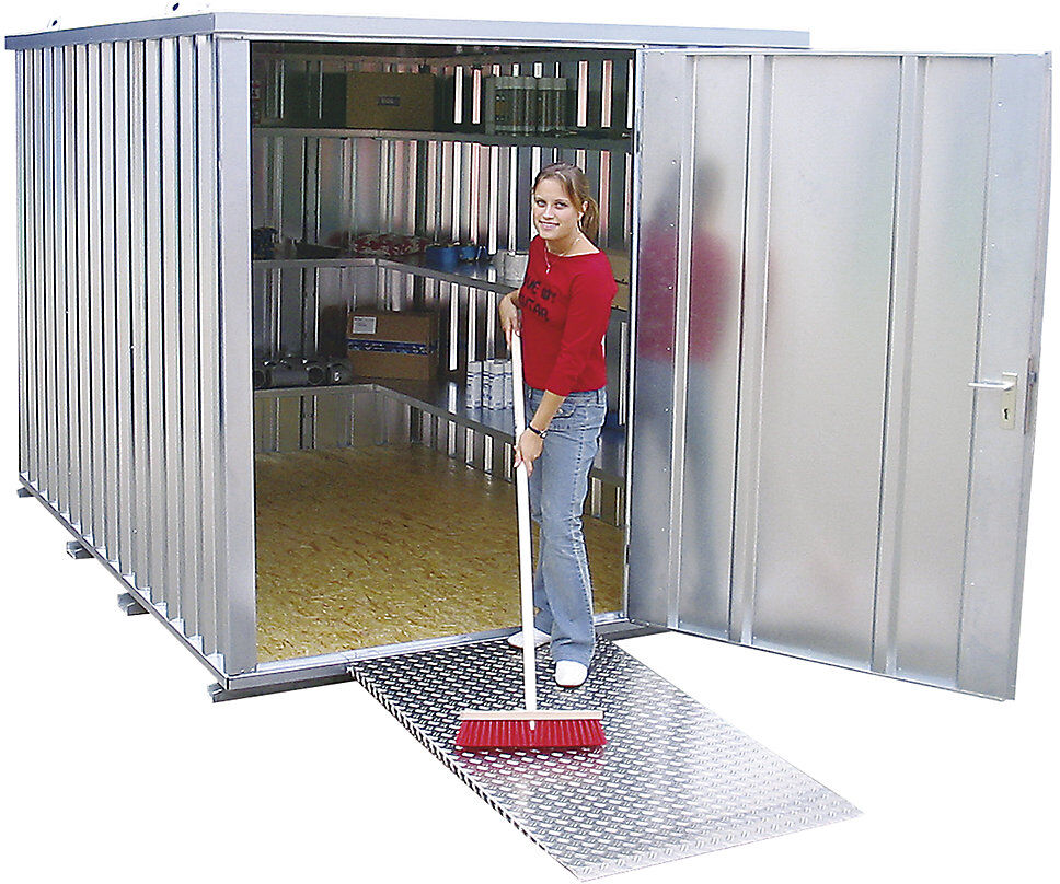 kaiserkraft Schnellbaucontainer, verzinkt, zerlegt, ohne Holzfußboden, Außen-BxTxH 2100 x 2100 x 2100 mm