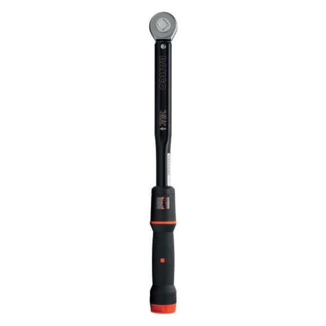 Bahco Mechanischer Klick-Drehmomentschlüssel, einstellbar, mit Fensterskala & festem Durchsteck-Knarrenko (1/2", 40 - 200 Nm) (74WR-200)