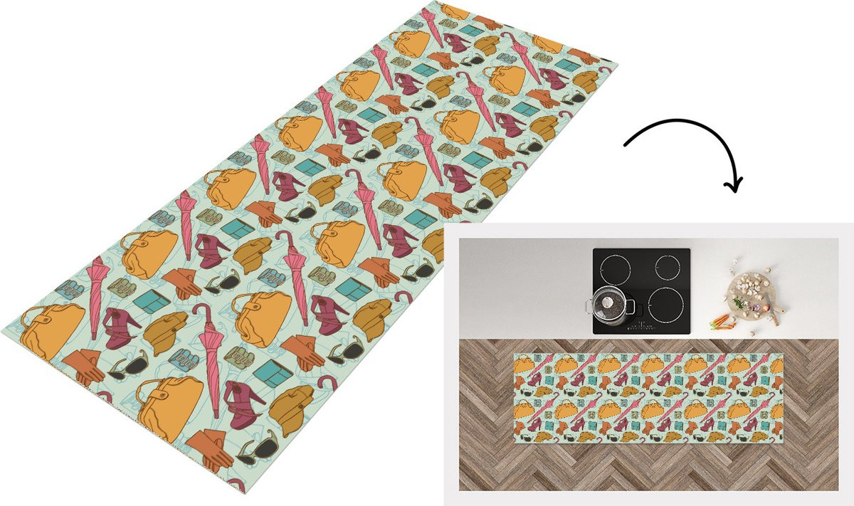 KitchenYeah Keukenloper van vinyl, rechthoekig