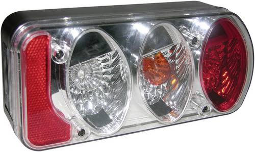 Eufab Anhänger-Rückleuchte Blinker, Bremslicht, Rückleuchte, Rückfahrscheinwerfer rechts 12V Klarglas