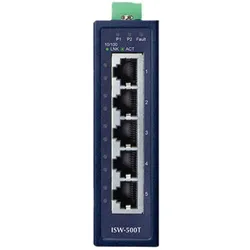 Planet Industrial 5-Port 10/100TX Compact Ethernet Switch (5 Ports), Netzwerk Switch, Schwarz