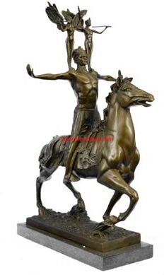 Bronzhaus Signed Houdon Angels Announces Arrival Bronze Sculpture Statue Figure Figurine