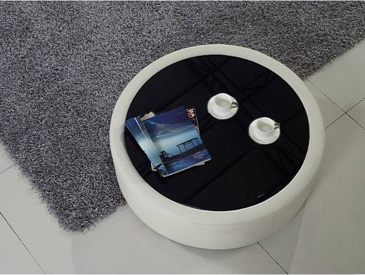 JVmoebel Couchtisch Runder Designer Beistelltisch aus Glas in Weiß (Packung), Made in Europa