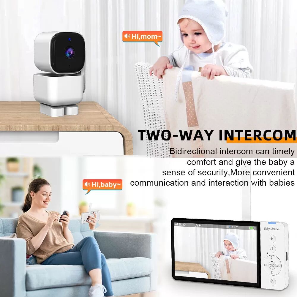 INF Moniteur vidéo intelligent avec écran LCD 5'' et caméra HD 720P