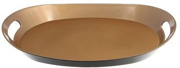 IH Casa Decor Oval Serving Tray With Handle (Gold)