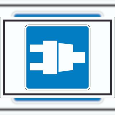 HB-Druck Landstromanschluss für Schiffe Symbol Aufkleber A6 (105x148mm)