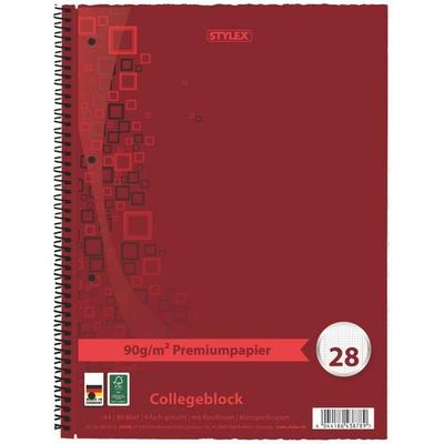 Stylex Collegeblock, Premium, Lin. 28, DIN A4, 80 Blatt, kariert