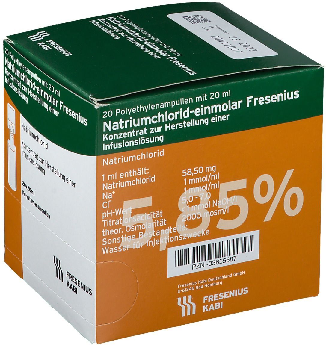 NATRIUMCHLORID-einmol.Fresenius PE-Amp.Inf.-L.-K. 20x20 ml Infusionslösungskonzentrat