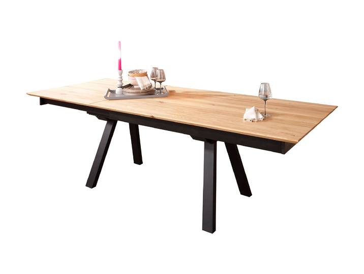 Esstisch Massivholztisch 180 cm ausziehbar Wildeiche - HEDDA