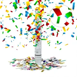 Relaxdays 10x Party Popper 40 cm Bunt Gelb,Grün,Rot