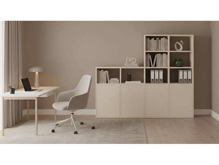 Meuble sur mesure en L Mélaminé premium Beige Sable