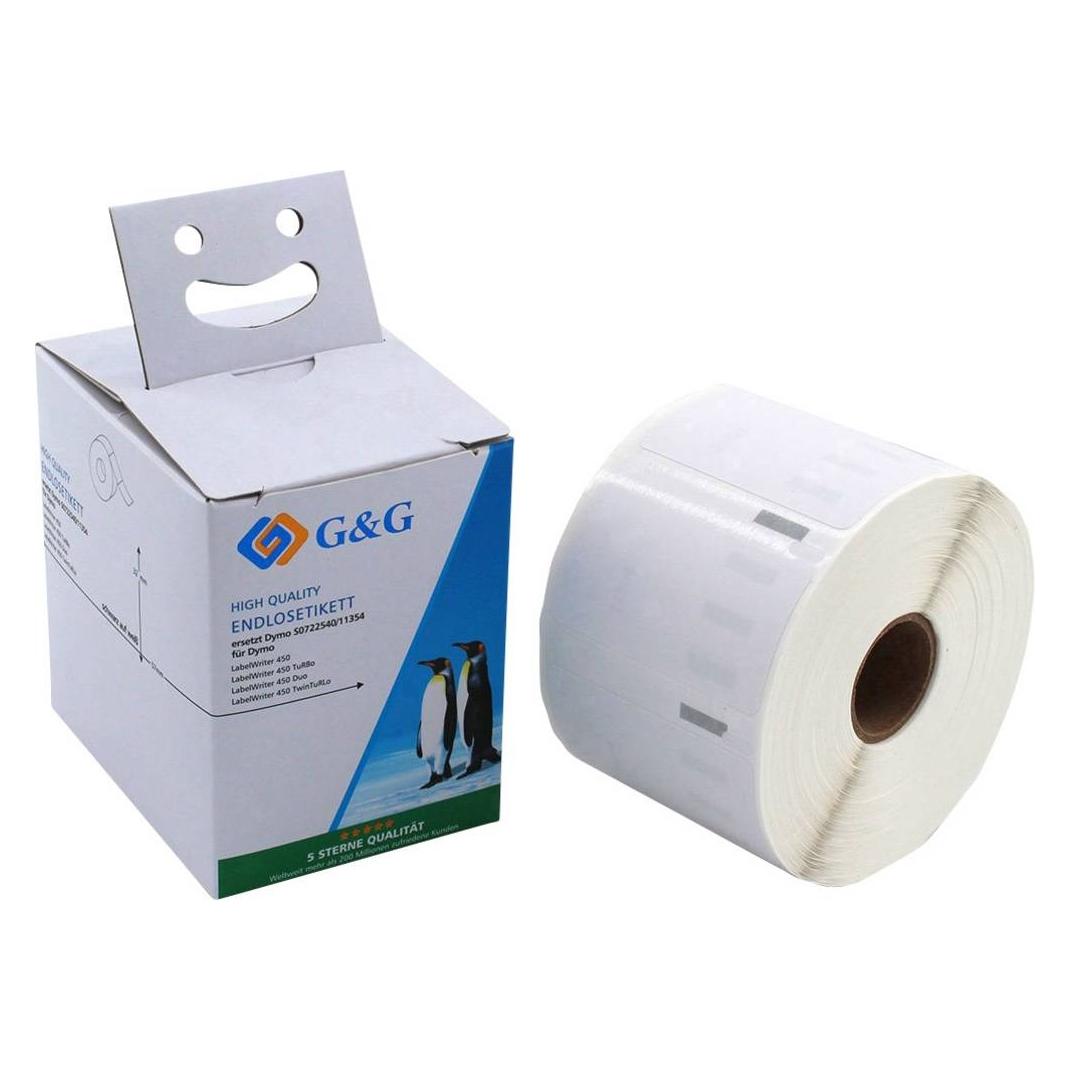 G&G Rollenetiketten passend für Dymo schwarz auf weiss, Grösse mm: 32 x 57, Ersetzt: 11354/S0722540 (14980)