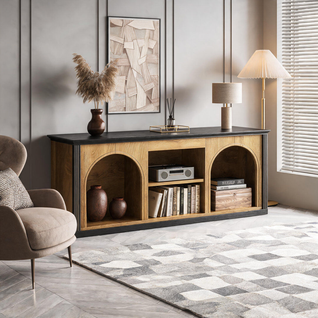 Blue Elephant Unfinished TV Stand for TVs up to 75" Black;Brown;Unfinished 75"