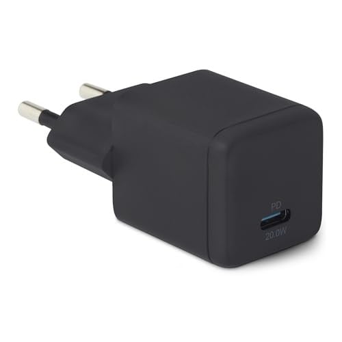 Amazon Basics 20W Nano GaN USB-C wandlader met PD-snellaadfunctie, zwart