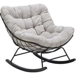 Schaukelstuhl Cloud Creme/Schwarz ca. 96x88x103cm